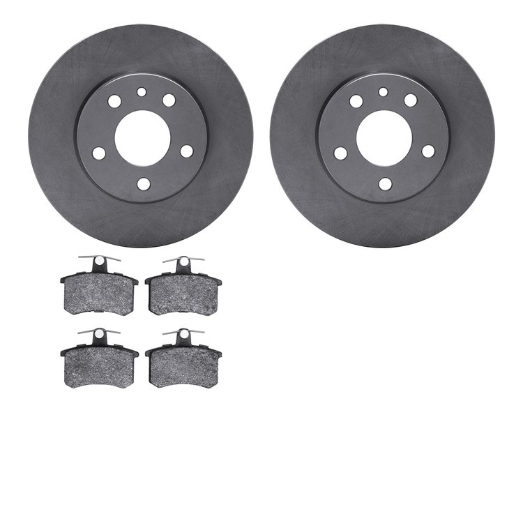 6502-16036 Brake Rotors w/5000 Advanced Brake Pads Kit, 1991-1995 Alfa Romeo, Position: Rear