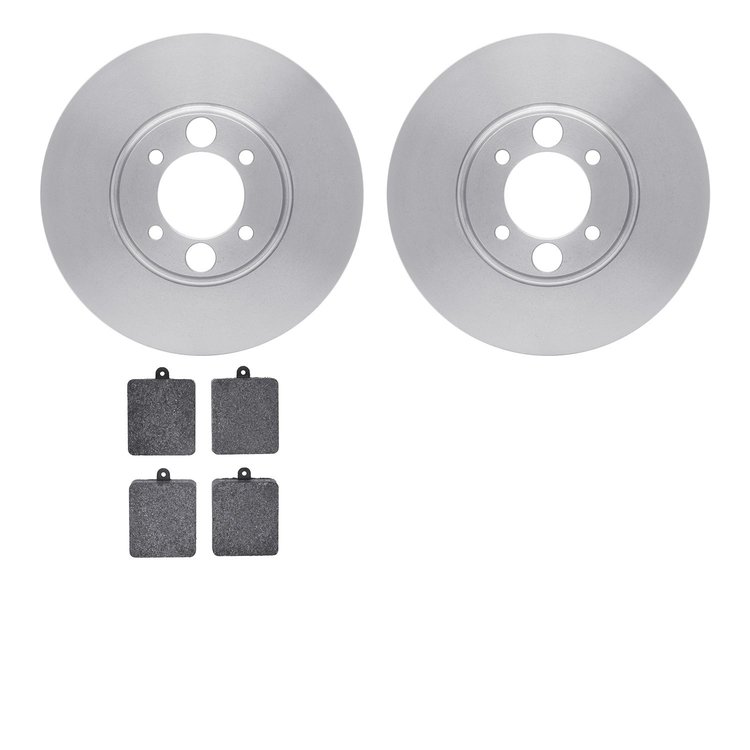 6502-20032 Brake Rotors w/5000 Advanced Brake Pads Kit, 1962-1967 Jaguar, Position: Rear