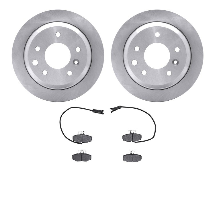 6502-20053 Brake Rotors w/5000 Advanced Brake Pads Kit, 1987-1989 Jaguar, Position: Rear