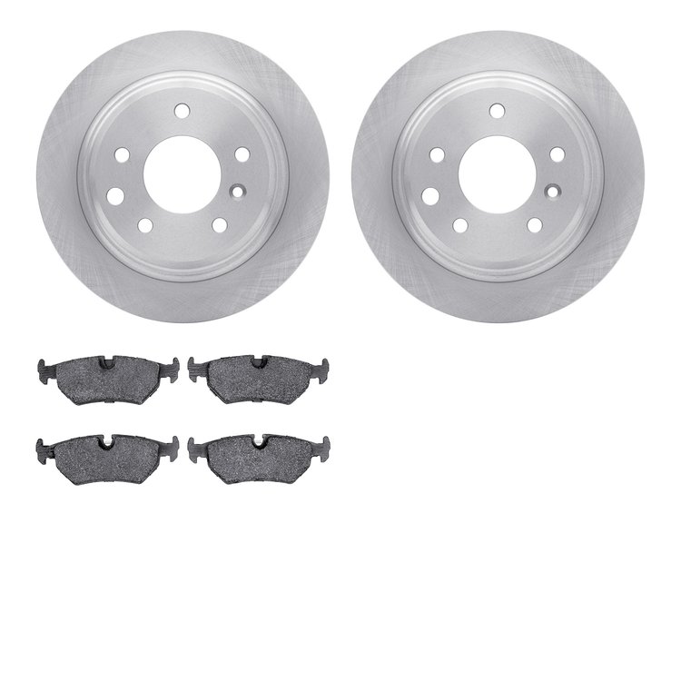6502-20067 Brake Rotors w/5000 Advanced Brake Pads Kit, 1990-1995 Jaguar, Position: Rear