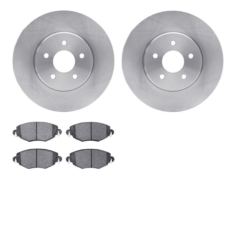 6502-20091 Brake Rotors w/5000 Advanced Brake Pads Kit, 2001-2008 Multiple Makes/Models, Position: Front