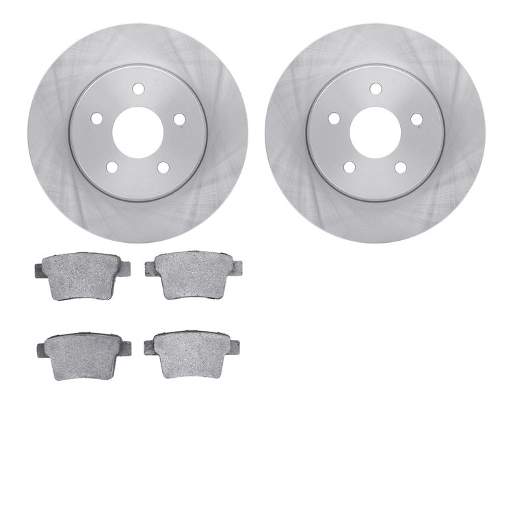 6502-20095 Brake Rotors w/5000 Advanced Brake Pads Kit, 2005-2008 Multiple Makes/Models, Position: Rear