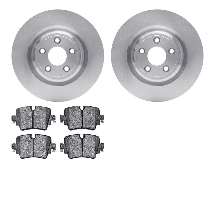 6502-20151 Brake Rotors w/5000 Advanced Brake Pads Kit, 2014-2021 Jaguar, Position: Rear