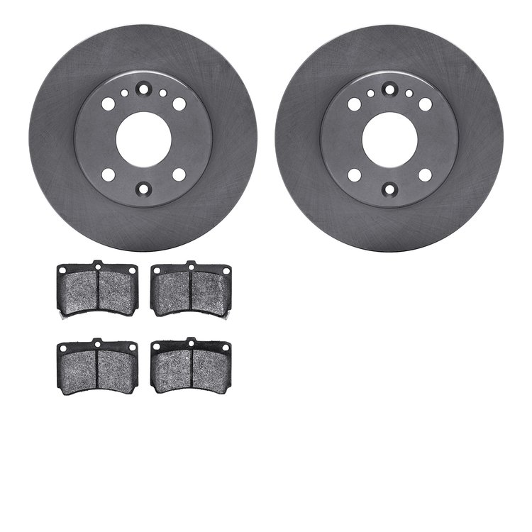 6502-21041 Brake Rotors w/5000 Advanced Brake Pads Kit, 1994-2002 Multiple Makes/Models, Position: Front