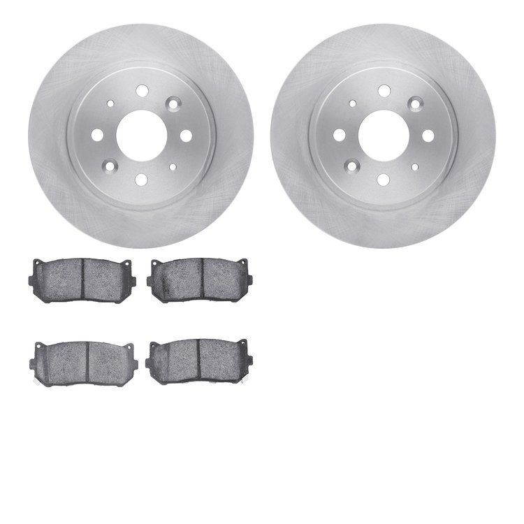 6502-21050 Brake Rotors w/5000 Advanced Brake Pads Kit, 1998-2003 Kia/Hyundai/Genesis, Position: Rear