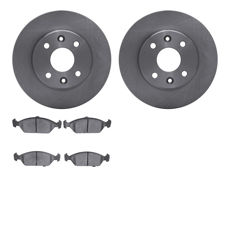 6502-21056 Brake Rotors w/5000 Advanced Brake Pads Kit, 1994-2000 Kia/Hyundai/Genesis, Position: Front
