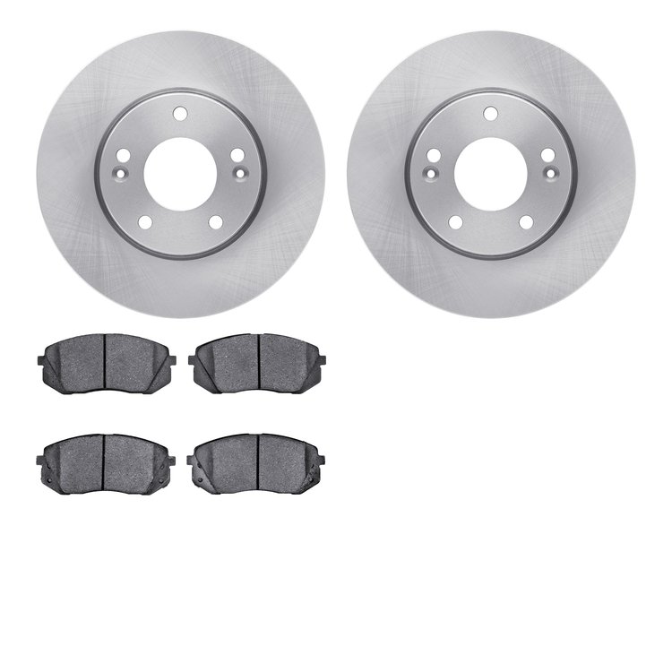 6502-21068 Brake Rotors w/5000 Advanced Brake Pads Kit, 2007-2010 Kia/Hyundai/Genesis, Position: Front