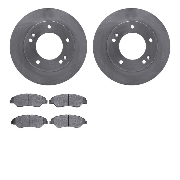 6502-21071 Brake Rotors w/5000 Advanced Brake Pads Kit, 1998-2002 Kia/Hyundai/Genesis, Position: Front