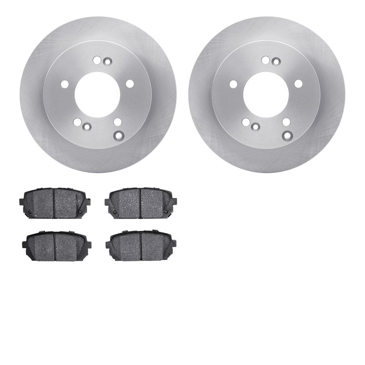 6502-21077 Brake Rotors w/5000 Advanced Brake Pads Kit, 2007-2012 Kia/Hyundai/Genesis, Position: Rear
