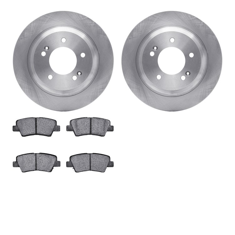 6502-21098 Brake Rotors w/5000 Advanced Brake Pads Kit, Fits Select Kia/Hyundai/Genesis, Position: Rear