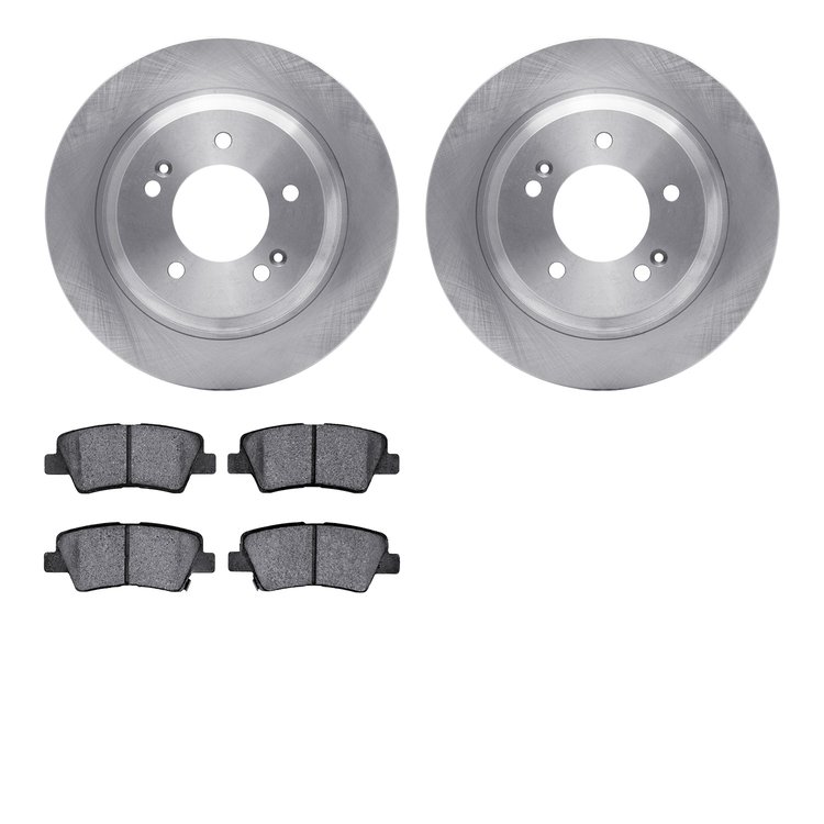 6502-21099 Brake Rotors w/5000 Advanced Brake Pads Kit, Fits Select Kia/Hyundai/Genesis, Position: Rear