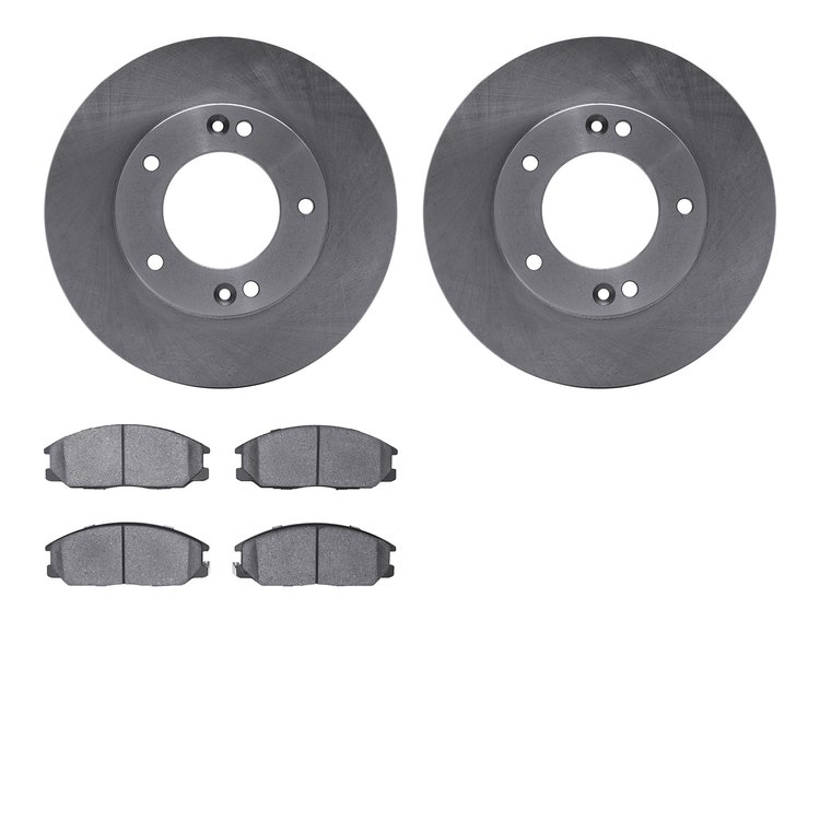 6502-21125 Brake Rotors w/5000 Advanced Brake Pads Kit, 2003-2006 Kia/Hyundai/Genesis, Position: Front