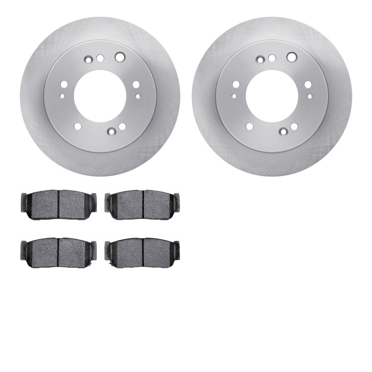 6502-21128 Brake Rotors w/5000 Advanced Brake Pads Kit, 2003-2006 Kia/Hyundai/Genesis, Position: Rear