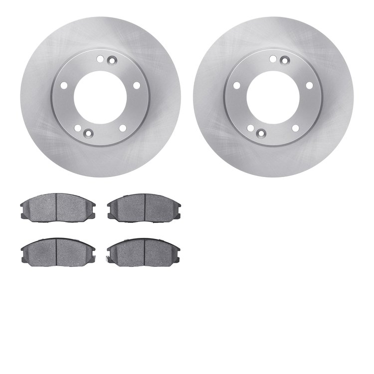 6502-21146 Brake Rotors w/5000 Advanced Brake Pads Kit, 2007-2009 Kia/Hyundai/Genesis, Position: Front