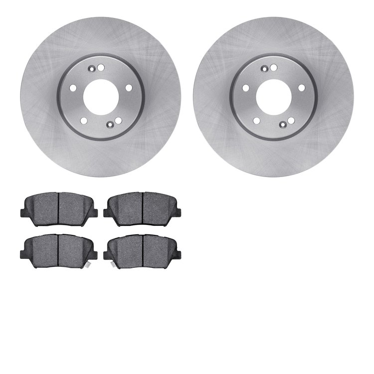 6502-21161 Brake Rotors w/5000 Advanced Brake Pads Kit, 2015-2020 Kia/Hyundai/Genesis, Position: Front