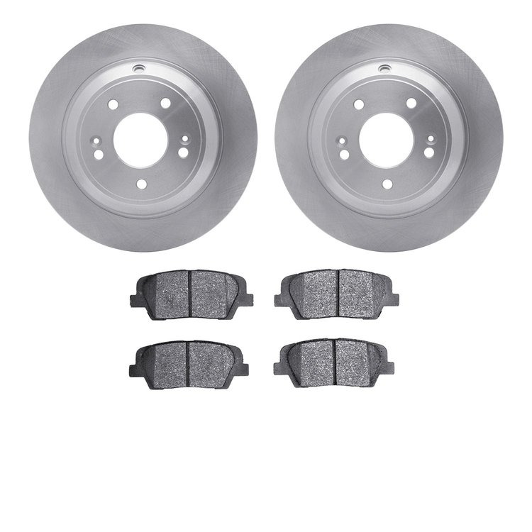 6502-21197 Brake Rotors w/5000 Advanced Brake Pads Kit, Fits Select Kia/Hyundai/Genesis, Position: Rear