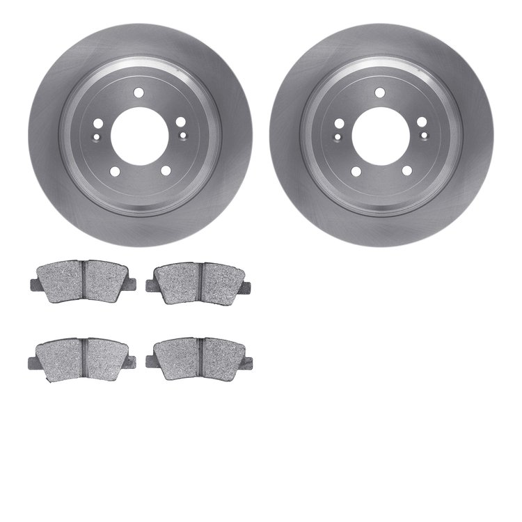 6502-21200 Brake Rotors w/5000 Advanced Brake Pads Kit, Fits Select Kia/Hyundai/Genesis, Position: Rear