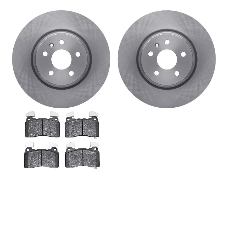 6502-26013 Brake Rotors w/5000 Advanced Brake Pads Kit, 2012-2013 Tesla, Position: Front