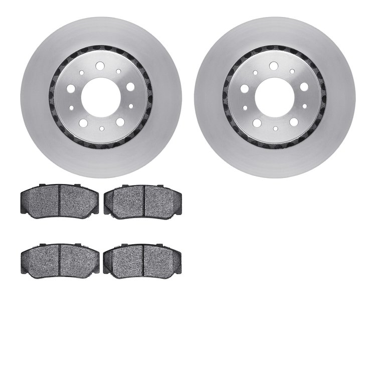 6502-27073 Brake Rotors w/5000 Advanced Brake Pads Kit, 1983-1987 Volvo, Position: Front