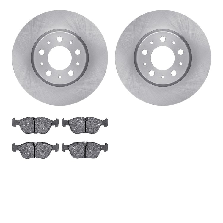 6502-27153 Brake Rotors w/5000 Advanced Brake Pads Kit, 1998-2004 Volvo, Position: Front