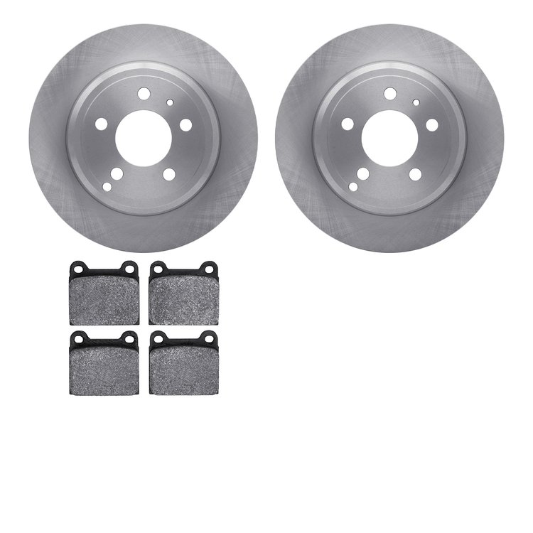 6502-27160 Brake Rotors w/5000 Advanced Brake Pads Kit, 1996-2004 Volvo, Position: Rear