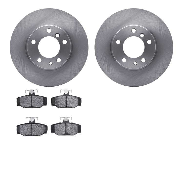 6502-27178 Brake Rotors w/5000 Advanced Brake Pads Kit, 1998-2000 Volvo, Position: Rear
