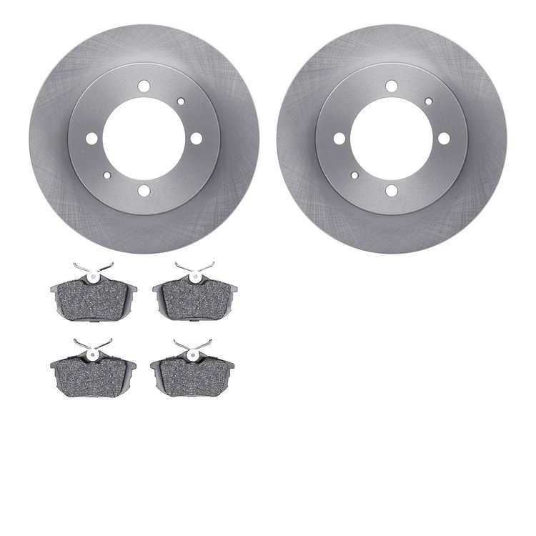 6502-27190 Brake Rotors w/5000 Advanced Brake Pads Kit, 2000-2004 Multiple Makes/Models, Position: Rear