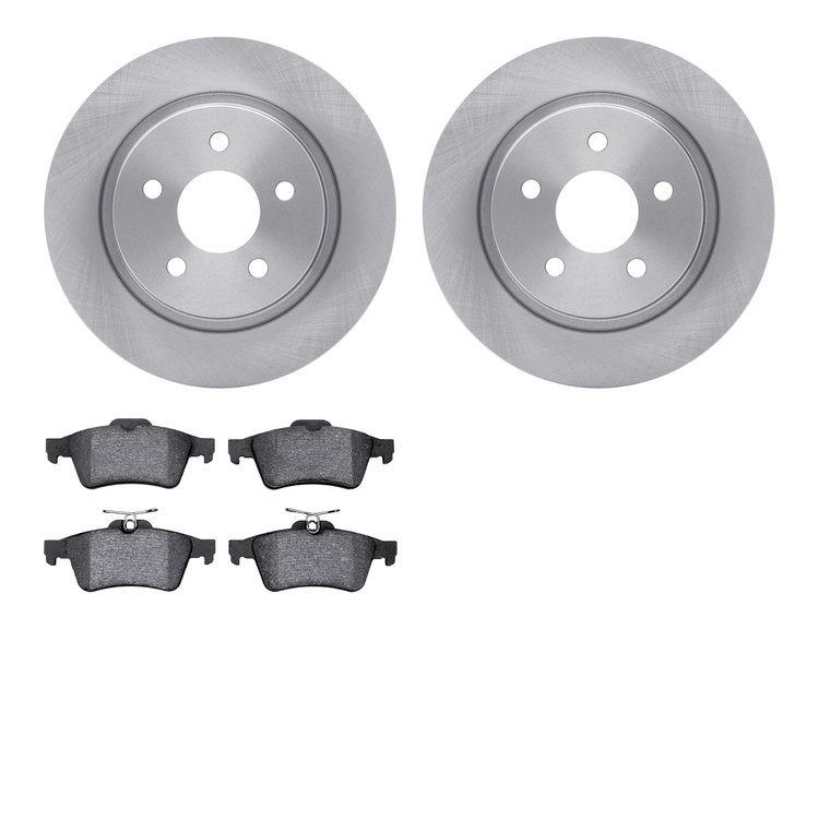 6502-27215 Brake Rotors w/5000 Advanced Brake Pads Kit, 2004-2013 Volvo, Position: Rear