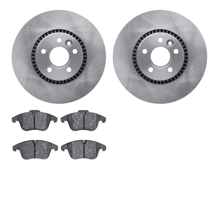 6502-27261 Brake Rotors w/5000 Advanced Brake Pads Kit, 2008-2015 Land Rover, Position: Front