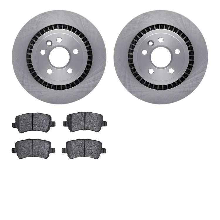 6502-27329 Brake Rotors w/5000 Advanced Brake Pads Kit, 2016-2018 Volvo, Position: Rear