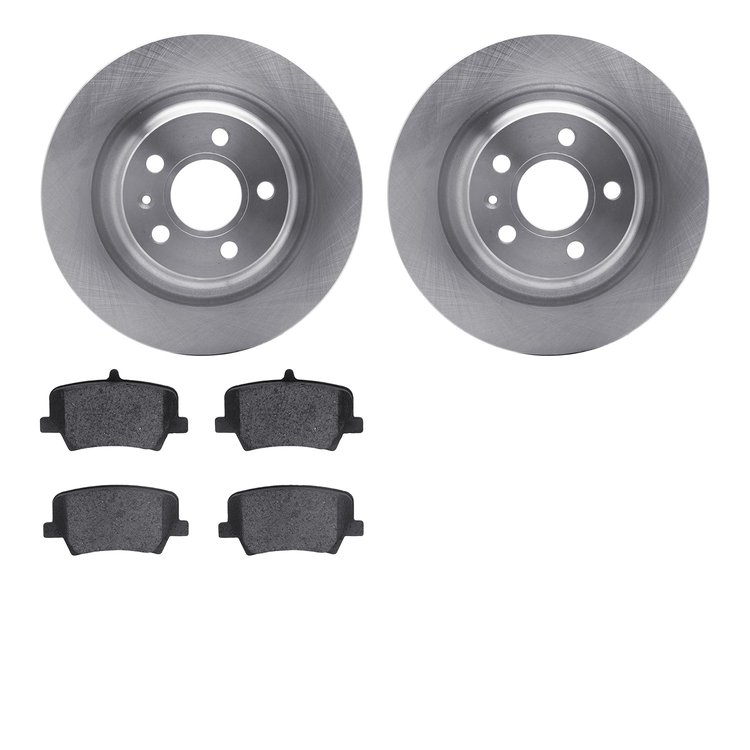 6502-27336 Brake Rotors w/5000 Advanced Brake Pads Kit, Fits Select Volvo, Position: Rear