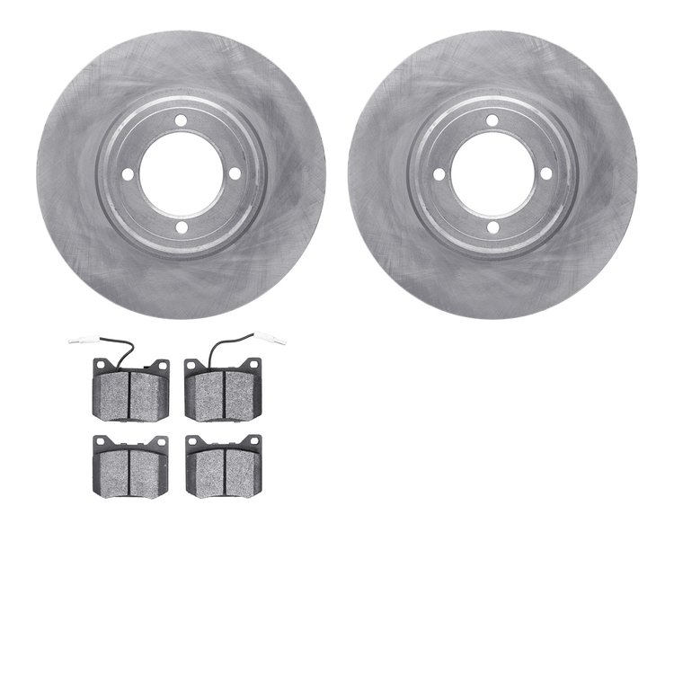 6502-28001 Brake Rotors w/5000 Advanced Brake Pads Kit, 1969-1983 Peugeot, Position: Front