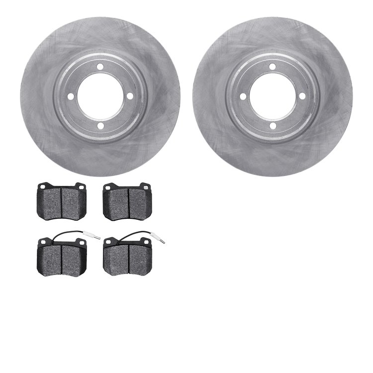 6502-28003 Brake Rotors w/5000 Advanced Brake Pads Kit, 1980-1989 Peugeot, Position: Front