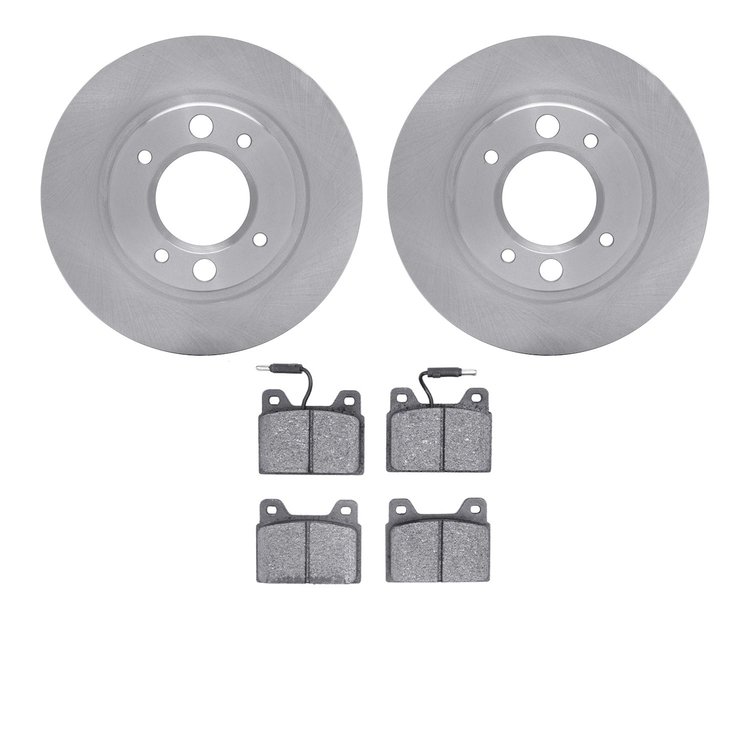 6502-28016 Brake Rotors w/5000 Advanced Brake Pads Kit, 1971-1989 Peugeot, Position: Rear