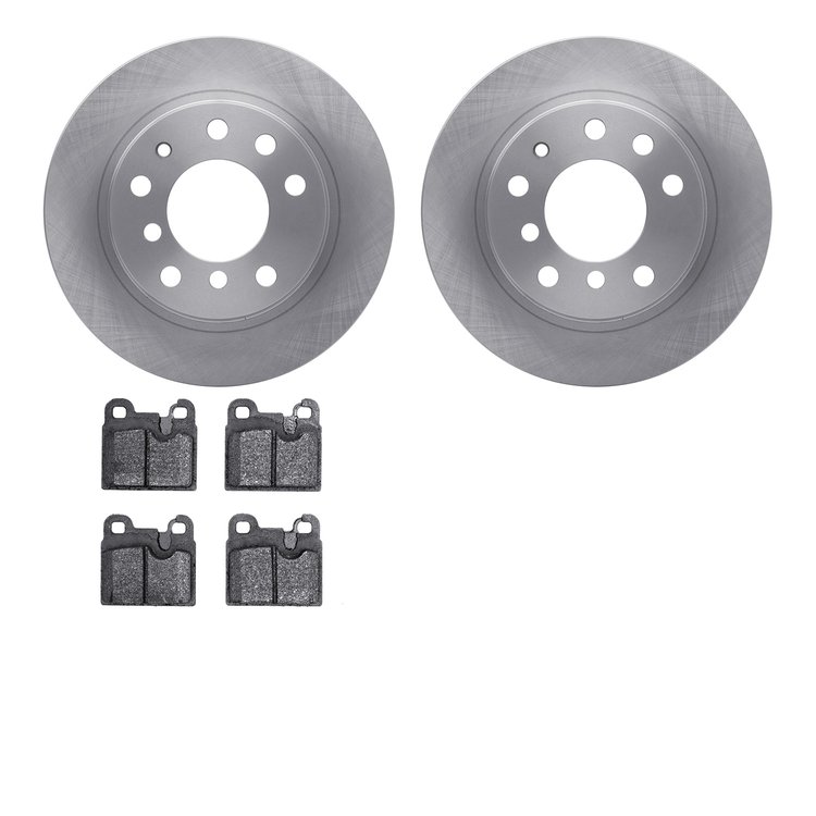 6502-31154 Brake Rotors w/5000 Advanced Brake Pads Kit, 1979-1981 BMW, Position: Rear