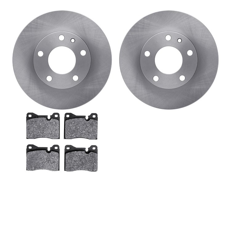 6502-31170 Brake Rotors w/5000 Advanced Brake Pads Kit, 1976-1982 BMW, Position: Front