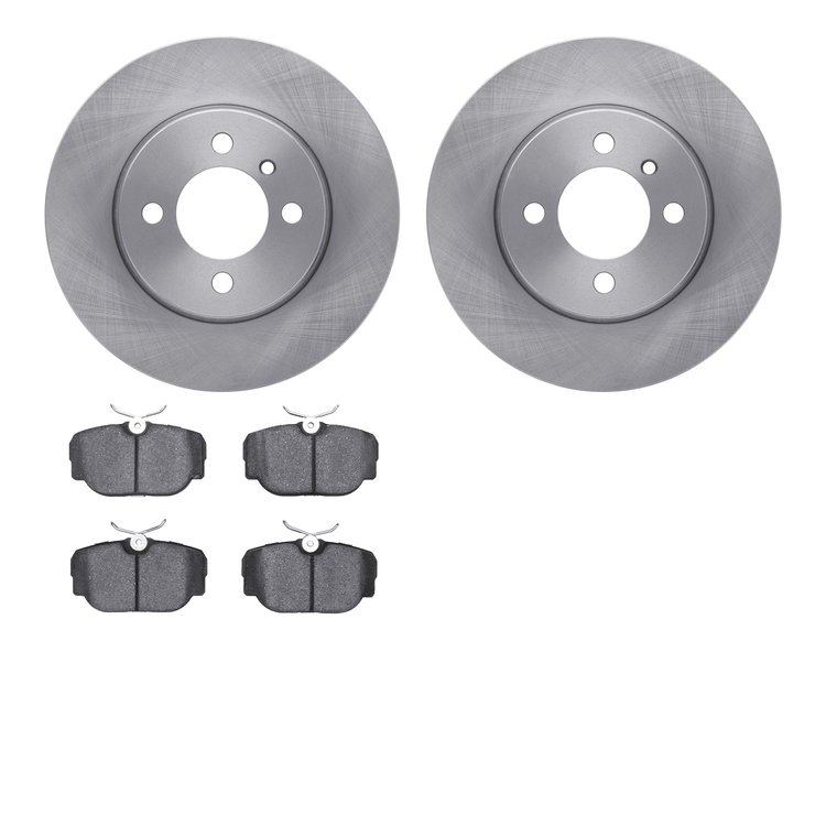 6502-31176 Brake Rotors w/5000 Advanced Brake Pads Kit, 1984-1985 BMW, Position: Front