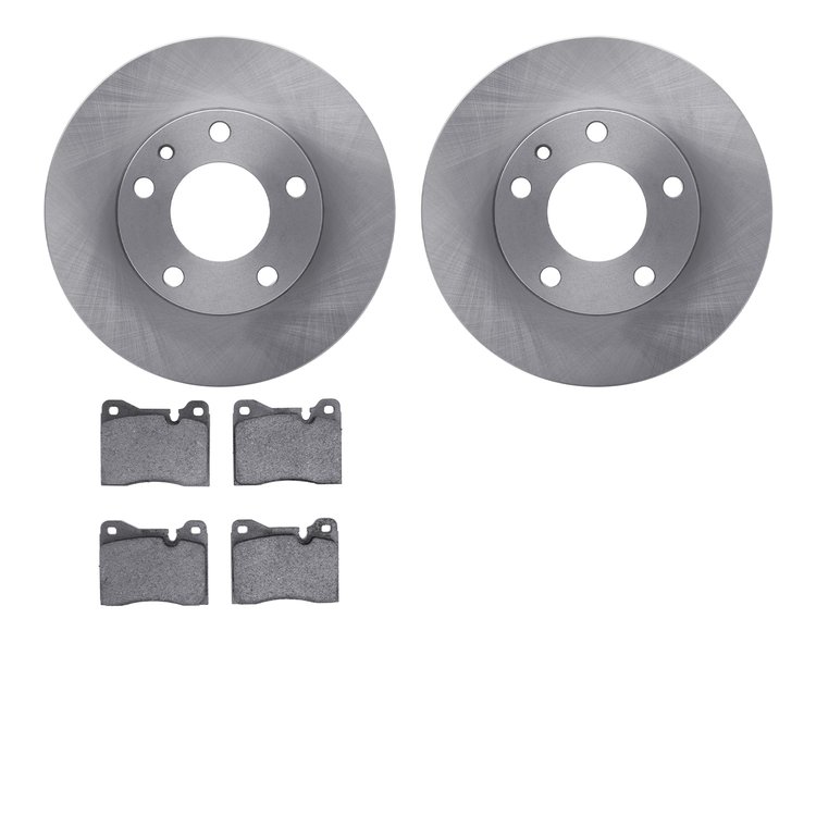 6502-31197 Brake Rotors w/5000 Advanced Brake Pads Kit, 1976-1976 BMW, Position: Front
