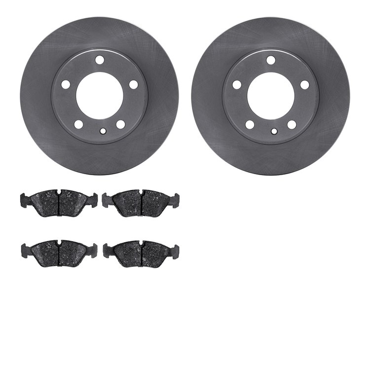 6502-31200 Brake Rotors w/5000 Advanced Brake Pads Kit, 1982-1988 BMW, Position: Front