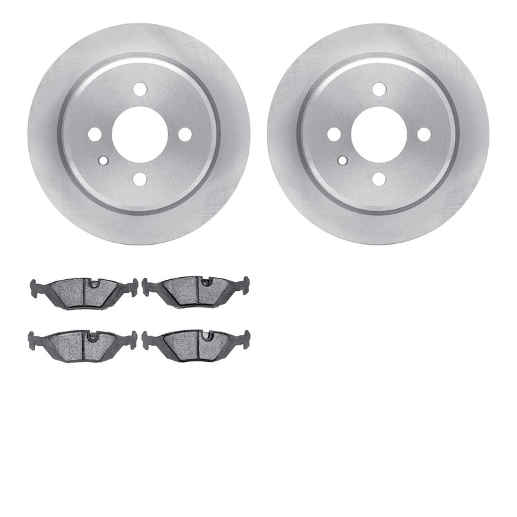 6502-31215 Brake Rotors w/5000 Advanced Brake Pads Kit, 1984-1991 BMW, Position: Rear