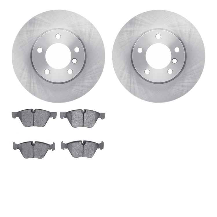 6502-31407 Brake Rotors w/5000 Advanced Brake Pads Kit, 2007-2012 BMW, Position: Front
