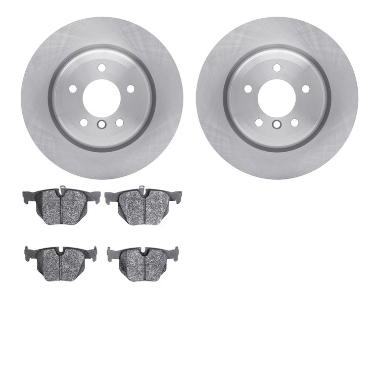 6502-31426 Brake Rotors w/5000 Advanced Brake Pads Kit, 2006-2015 BMW, Position: Rear