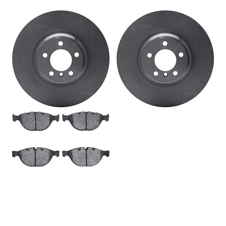 6502-31452 Brake Rotors w/5000 Advanced Brake Pads Kit, 2007-2008 BMW, Position: Front