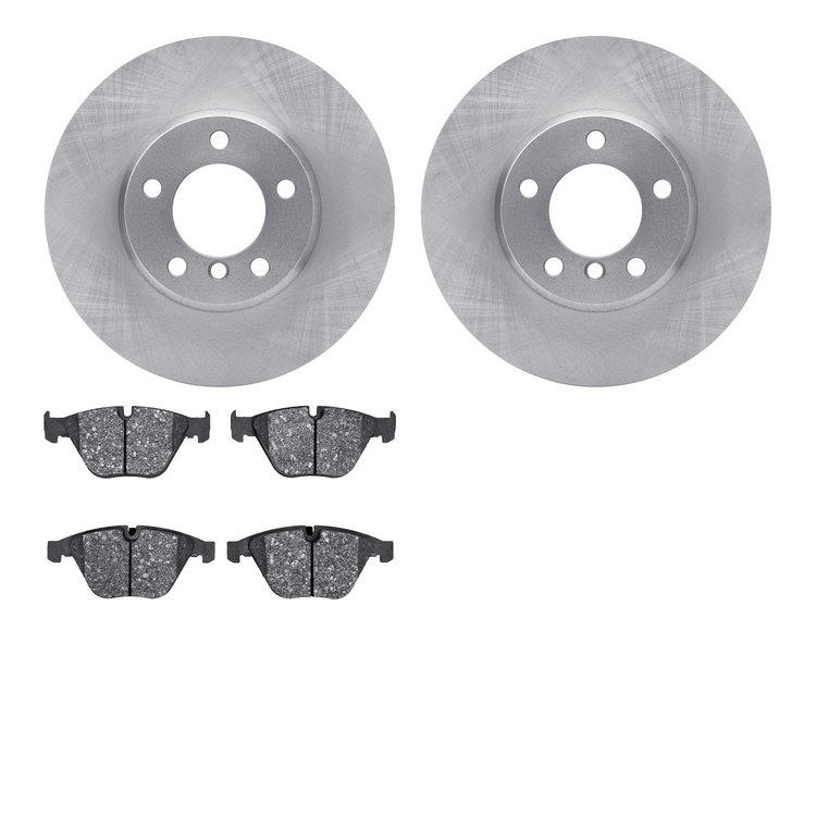 6502-31470 Brake Rotors w/5000 Advanced Brake Pads Kit, 2007-2013 BMW, Position: Front