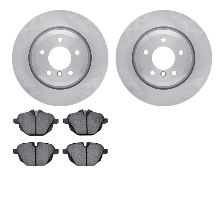 6502-31551 Brake Rotors w/5000 Advanced Brake Pads Kit, 2011-2016 BMW, Position: Rear