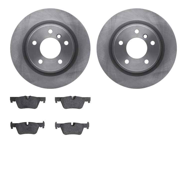 6502-31573 Brake Rotors w/5000 Advanced Brake Pads Kit, 2012-2018 BMW, Position: Rear