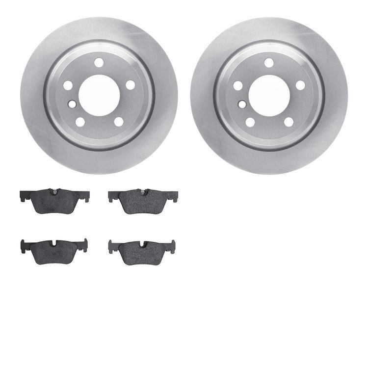 6502-31594 Brake Rotors w/5000 Advanced Brake Pads Kit, 2013-2020 BMW, Position: Rear