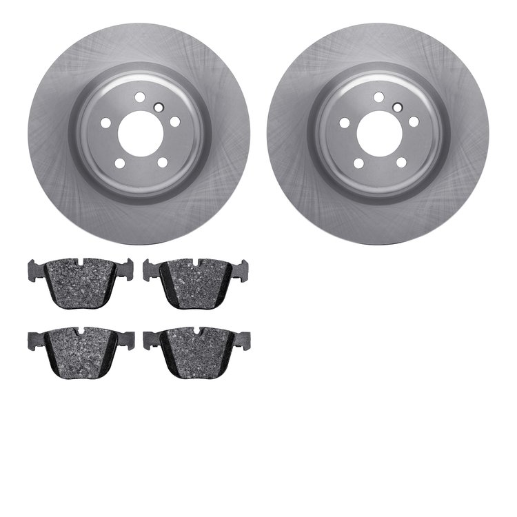 6502-31695 Brake Rotors w/5000 Advanced Brake Pads Kit, 2010-2014 BMW, Position: Rear