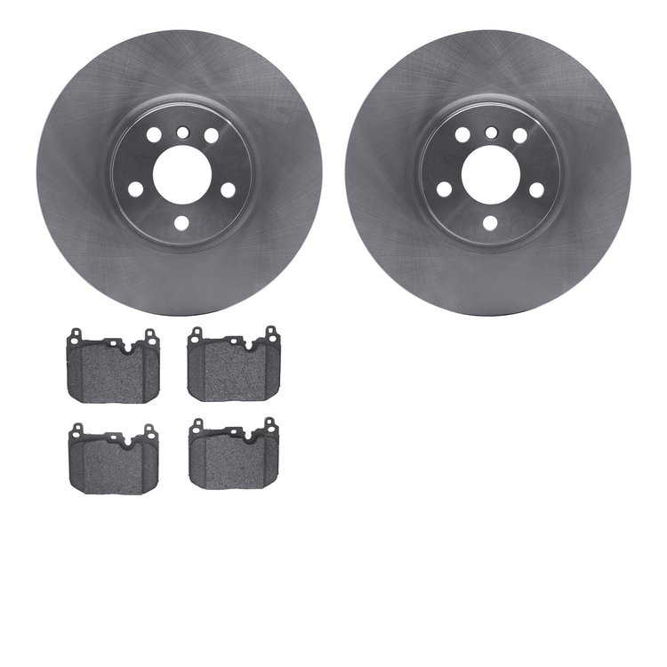 6502-32000 Brake Rotors w/5000 Advanced Brake Pads Kit, Fits Select Mini, Position: Front