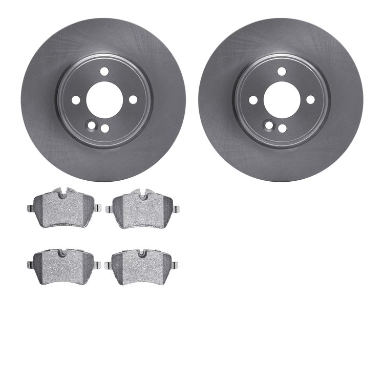 6502-32031 Brake Rotors w/5000 Advanced Brake Pads Kit, 2002-2006 Mini, Position: Front